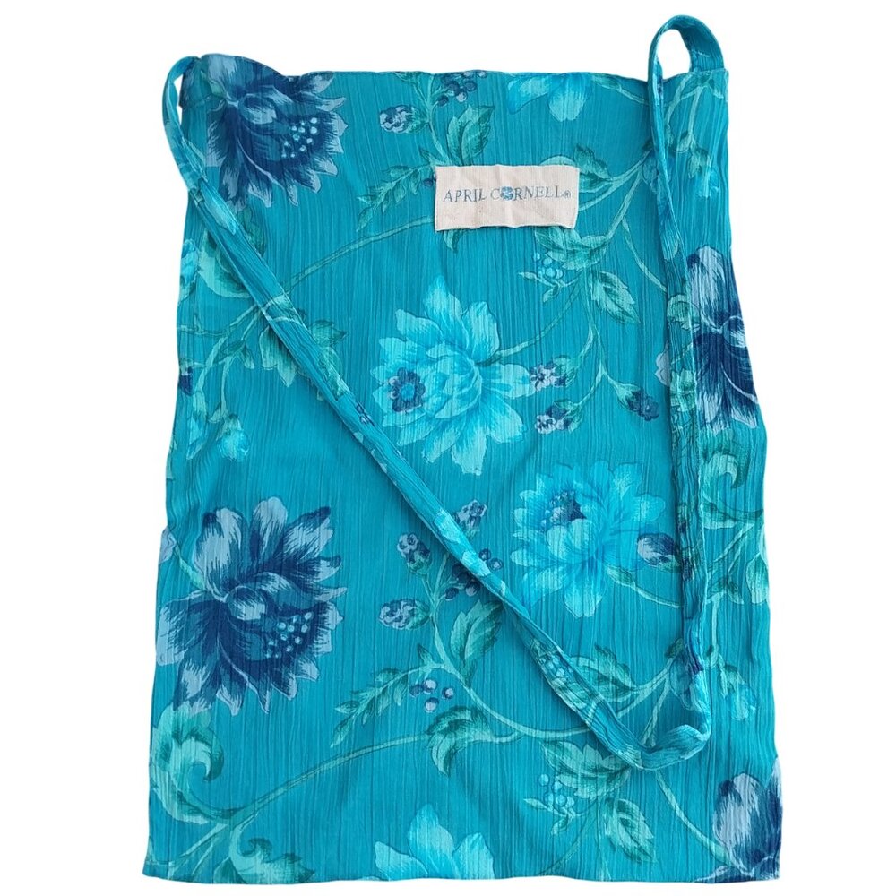 April Cornell Floral Boho Cottagecore Crossbody Tote Bag New Without Tags Blue